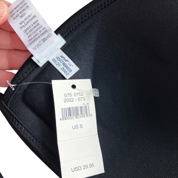 Aerie triangle halter neck tie back bikini top black size S small - Picture 4 of 5